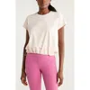 Zella Cinch Bubble Pima Cotton T-shirt In Pink Peach