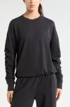 Zella Cinch Side Long Sleeve Top In Black