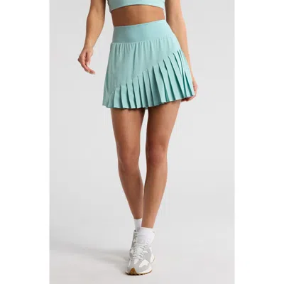 Zella Clean Sweep Pleated Performance Skirt In Teal Aquifer