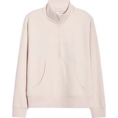 Zella Cloud Fleece Half Zip In Neutral