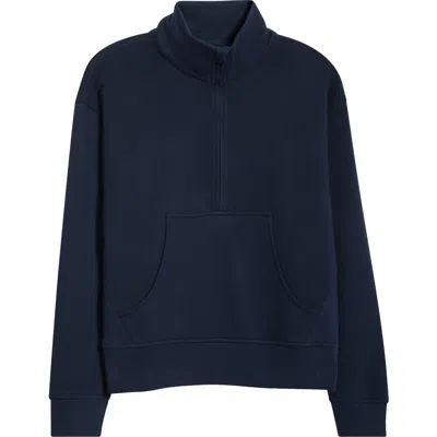 Zella Cloud Fleece Half Zip In Black