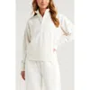 Zella Cloud Fleece Half Zip In Ivory Egret