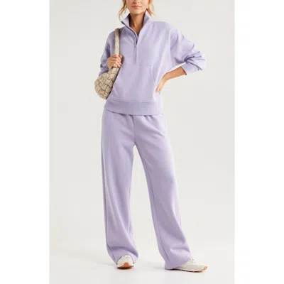 Zella Cloud Fleece Half Zip In Purple Heirloom