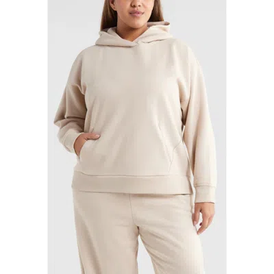 Zella Cloud Fleece Hoodie In Tan Oxford
