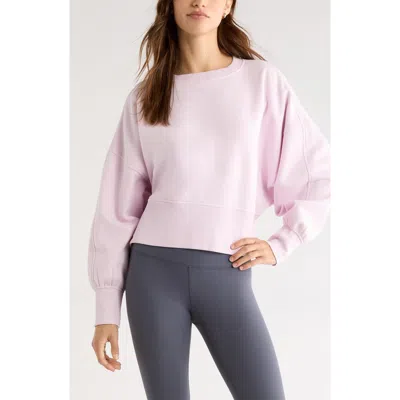 Zella Cloud Fleece Relaxed Sweatshirt In Pink