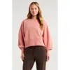 Zella Cloud Fleece Relaxed Sweatshirt In Pink Desert