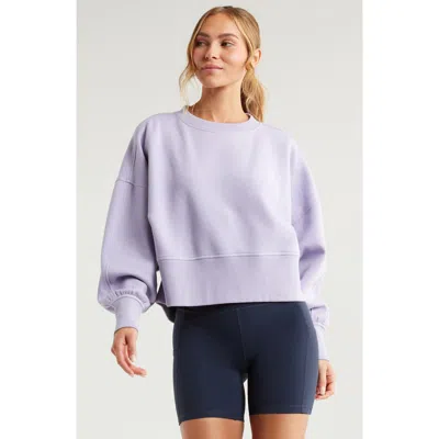 Zella Cloud Fleece Relaxed Sweatshirt In Purple Heirloom