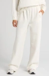 Zella Cloud Fleece Straight Leg Sweatpants In Ivory Egret