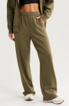 Zella Cloud Fleece Straight Leg Sweatpants In Olive Night