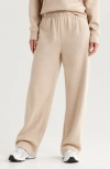 Zella Cloud Fleece Straight Leg Sweatpants In Tan Oxford