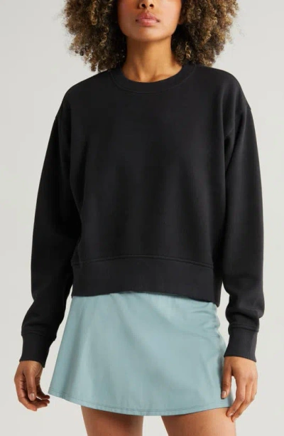 Zella Cloud Fleece Sweatshirt In Black
