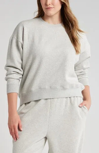 Zella Cloud Fleece Sweatshirt In White