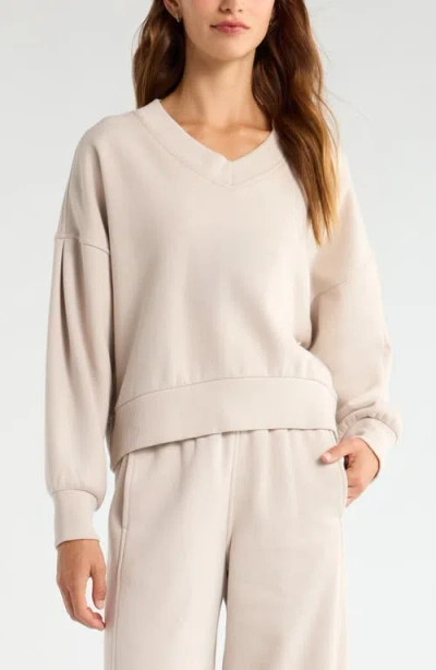 Zella Cloud Fleece Sweatshirt In Neutral