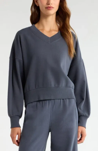 Zella Cloud Fleece Sweatshirt In Blue