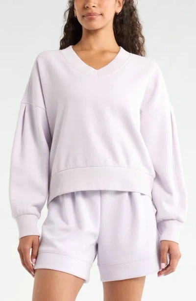 Zella Cloud Fleece Sweatshirt In White