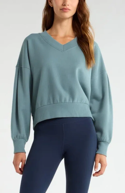 Zella Cloud Fleece Sweatshirt In Green