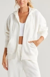 Zella Cloud Fleece Zip Hoodie In Ivory Egret
