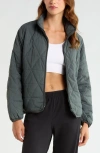 Zella Compass Quilted Packable Jacket In Green