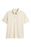 Zella Dynamic Stripe Polo In Beige Birch