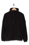 Zella Cozy Half Zip Pullover Sweatshirt In Black