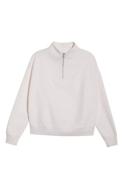 Zella Cozy Mock Neck Quarter Zip Sweatshirt In Neutral
