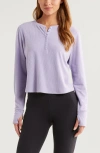 Zella Cozy Rib Henley In Purple Heirloom