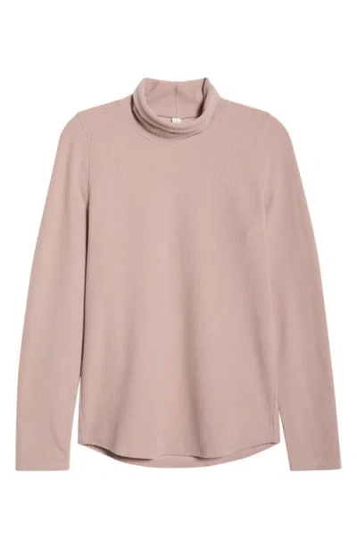 Zella Cozy Rib Mock Neck Top In Pink