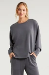 Zella Cozy Scuba Fleece Tunic In Grey Forged