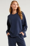 Zella Cozy Scuba Fleece Tunic In Navy Sapphire