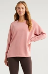 Zella Cozy Scuba Fleece Tunic In Pink Desert