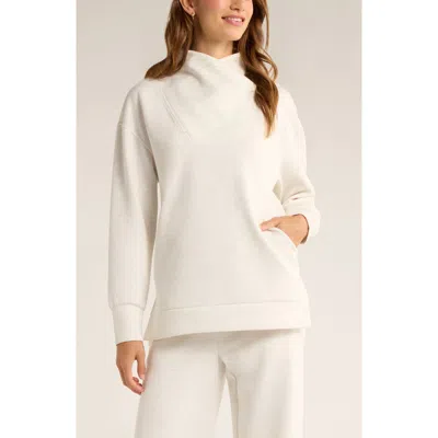 Zella Cozy Scuba Knit Mock Neck Tunic In Brown