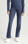 Zella Cozy Tech High Waist Straight Leg Leggings In Navy Sapphire Melange