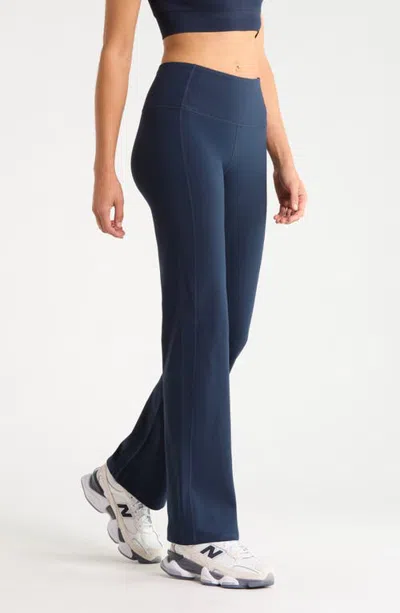 Zella Cozy Tech High Waist Straight Leg Pants In Blue