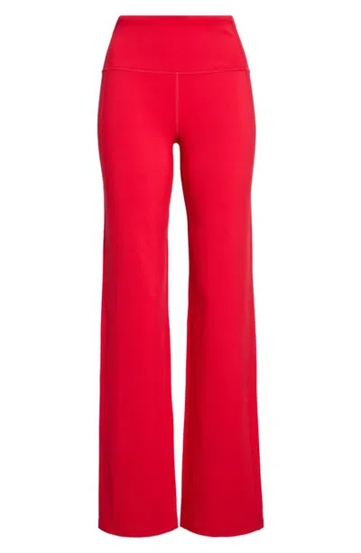 Zella Cozy Tech High Waist Straight Leg Pants In Red Festive