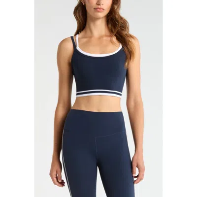 Zella Double Layer Seamless Sports Bra In Blue