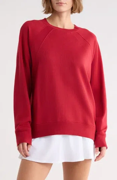 Zella Drew Crewneck Sweatshirt In Red Karanda