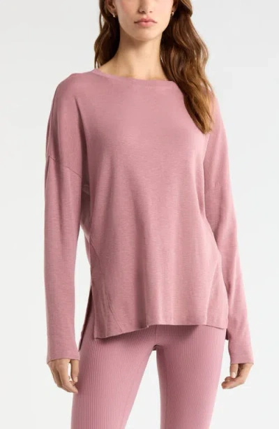 Zella Ease Up Long Sleeve T-shirt In Pink