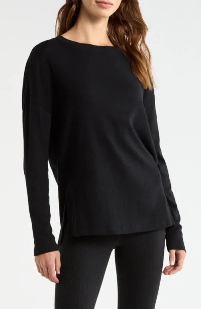 Zella Ease Up Long Sleeve T-shirt In Black