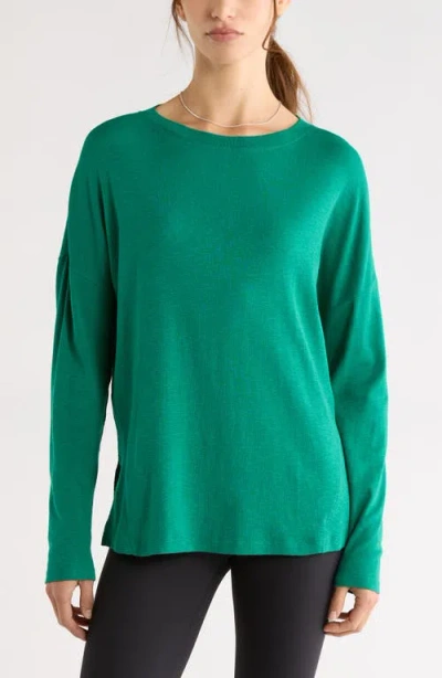 Zella Ease Up Long Sleeve T-shirt In Green