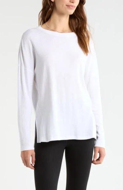 Zella Ease Up Long Sleeve T-shirt In White