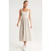 Zella Effortless Square Neck Midi Dress In White