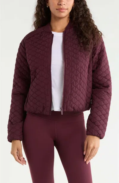 Zella Ember Quilted Jacket In Burgundy