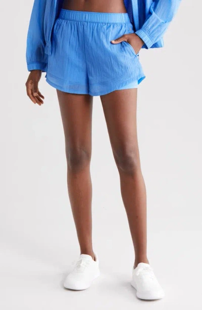Zella Expression Double Sheer Shorts In Blue Lapis