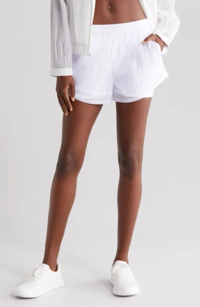 Zella Expression Double Sheer Shorts In White