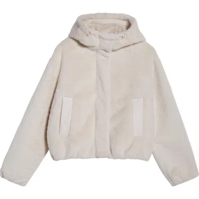 Zella Faux Fur Hooded Jacket In Neutral
