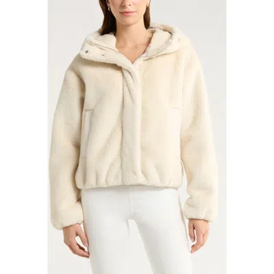 Zella Faux Fur Hooded Jacket In Neutral