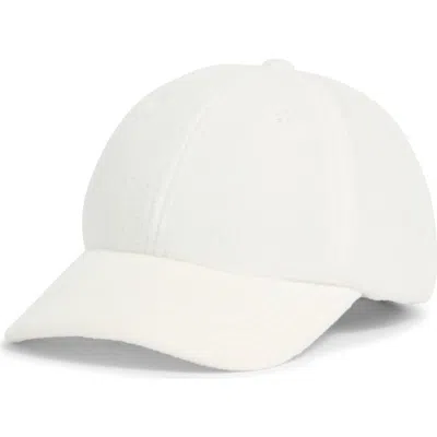 Zella Faux Shearling Baseball Hat In White