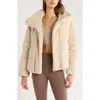 Zella Faux Shearling Puffer Jacket In Neutral