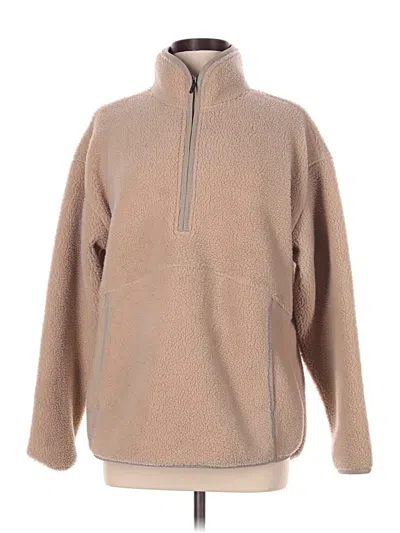 Pre-owned Zella Fleece Jacket In Tan