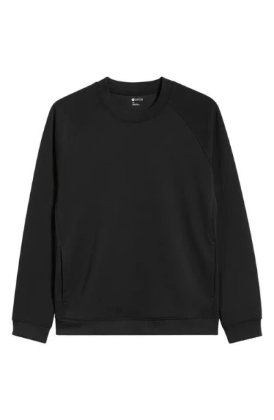 Zella Flex Double Knit Crewneck Sweatshirt In Black